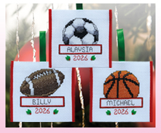 Sport Balls Countdown to Christmas - "Football" Ornament, "Soccer Ball" Ornament & "Basketball" Ornament